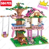 2024 Girls Friendship Tree House Villa Castle Building Blocks Classic Friends Girl's Model Figures Toys For Kids Birthday Gift 1