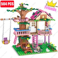2024 Girls Friendship Tree House Villa Castle Building Blocks Classic Friends Girl's Model Figures Toys For Kids Birthday Gift 1