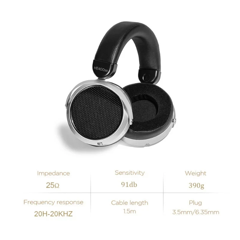 오리지널 HIFIMAN HE400SE V2 오픈 백 헤드폰, 정역학 풀 사이즈 다이어프램, 마그네틱 평면 스틸 유선 3.5mm 헤드셋