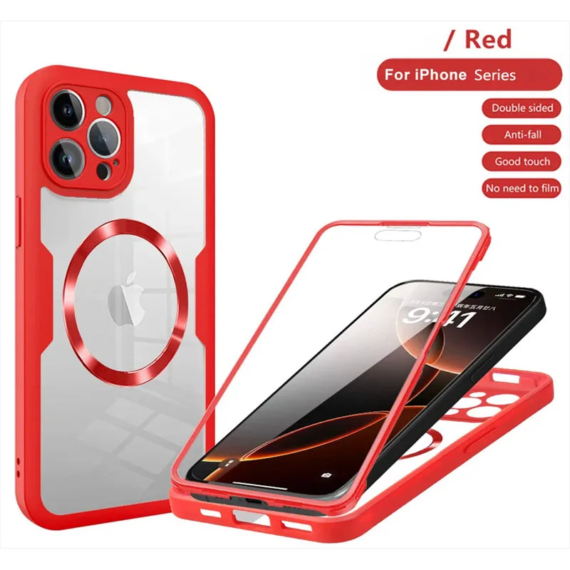Enhanced 360° Full Coverage Protective Phone Case with MagSafe Compatibility