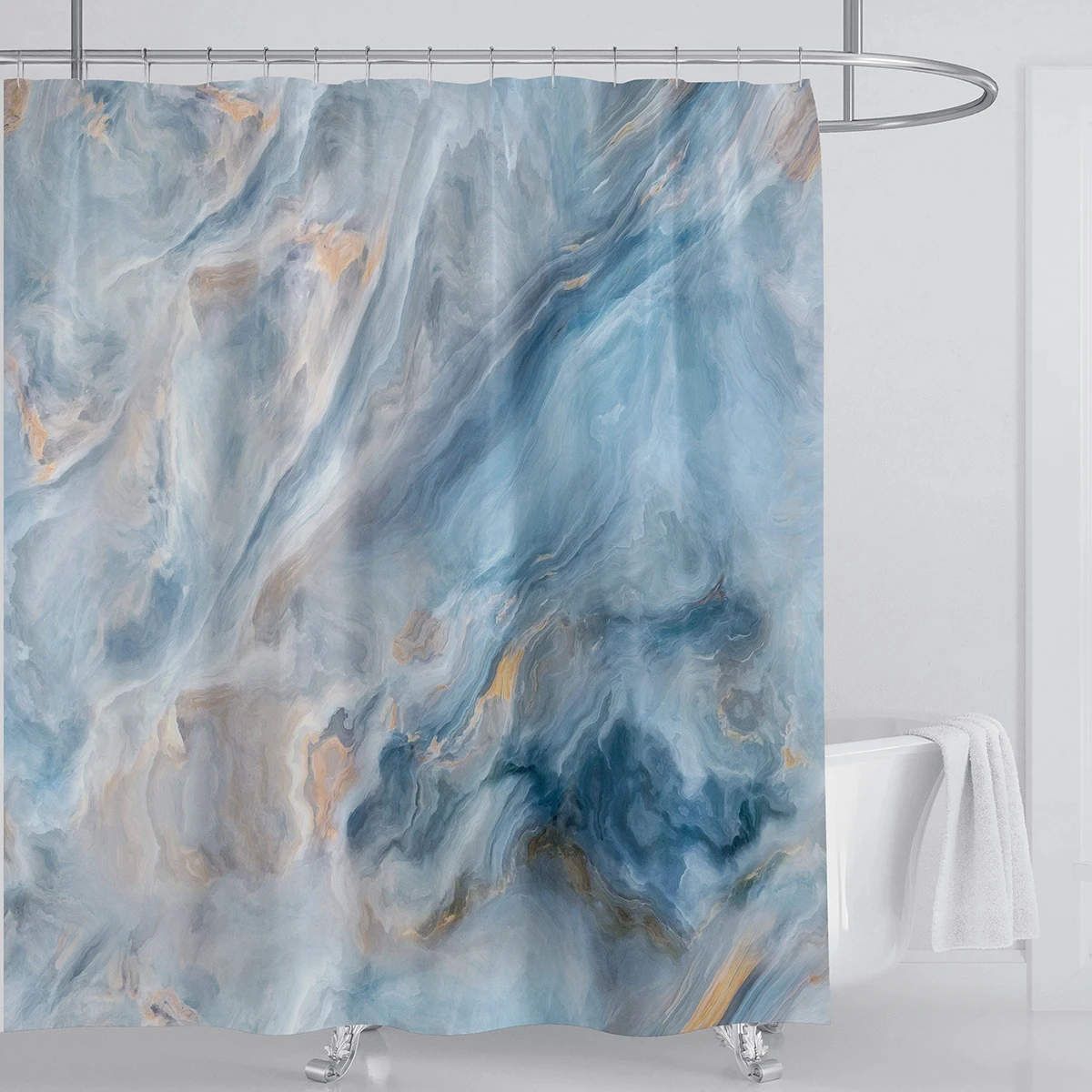 Marble Waterproof Shower Curtain Waterproof Shower Curtain for Bathroom Decor Printed Washable Shower Curtain with Hooks 5