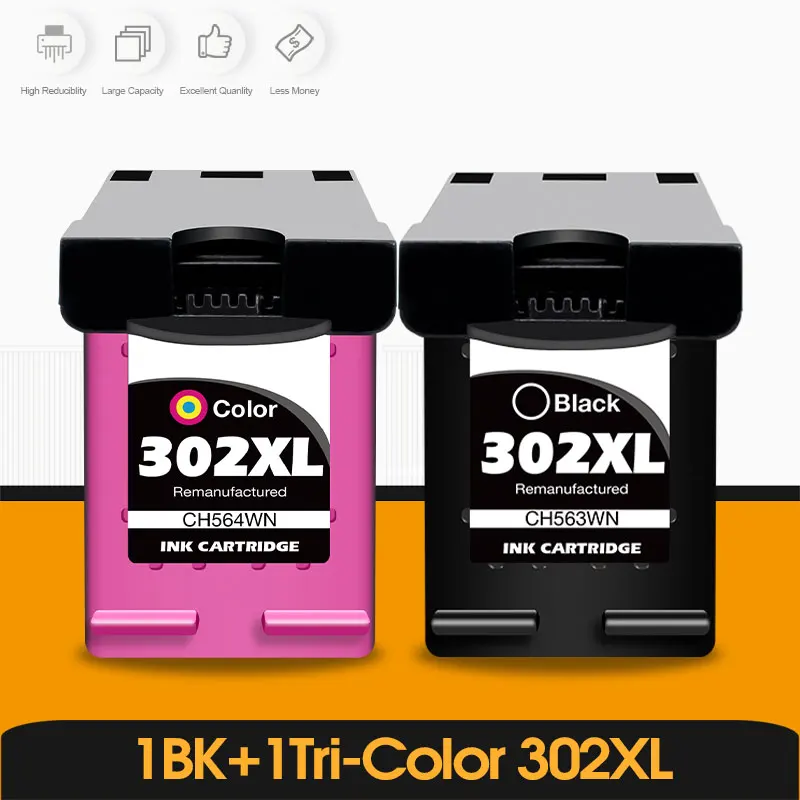 Ink Cartridge 302 Replacement For HP302 HP 302XL Deskjet 2130 3630 1110 1111 ENVY 4520 Officejet 4650 Printer XL