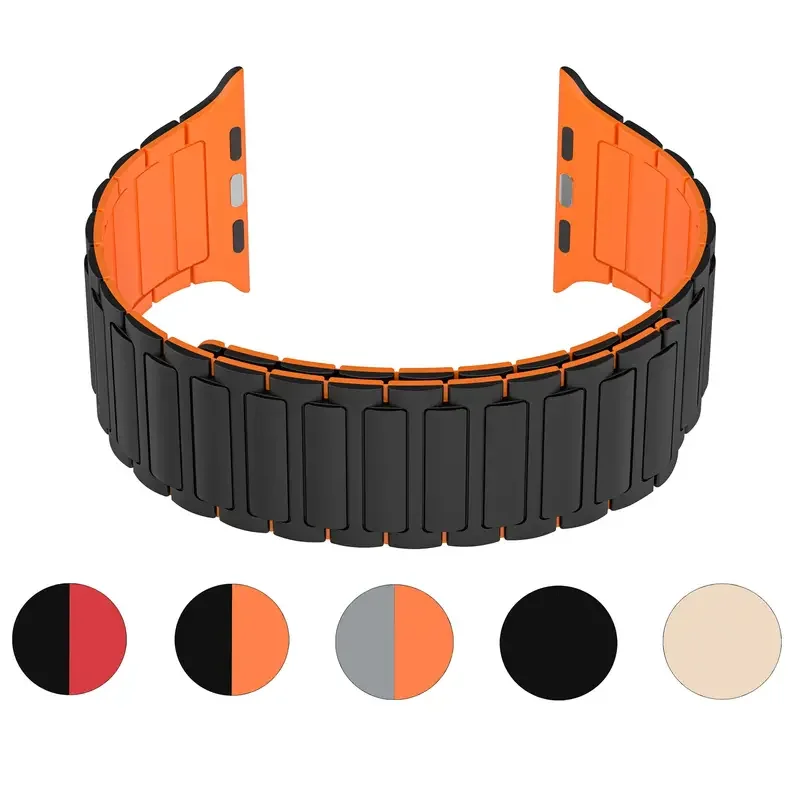 Silicone Magnetic strap for Apple Watch Band 45mm 44mm 40mm 49mm 41mm 42mm correa Bracelet iWatch Series Se ultra 2