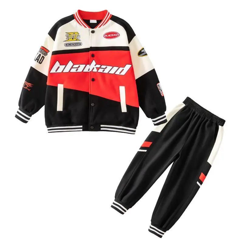 

Korean Baseball Boy Clothes Spring Autumn Kids Clothes Boys Boys Letter Clothing Set Sports Suit Boys Jacket And Pants 5-14 Year