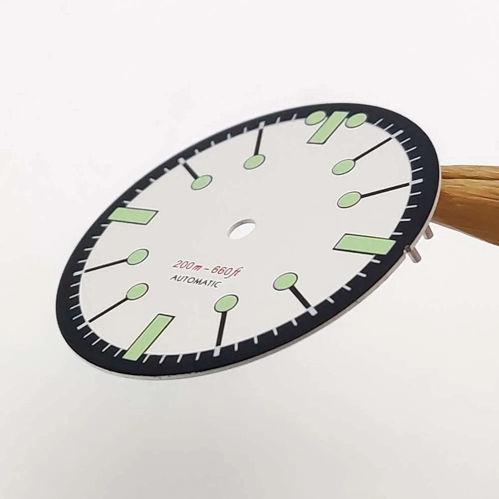 New Men's NH35 Dial 28.5mm For NH35/NH36 Movement C3 Green Night Luminous Men's Watch Accessories Dials
