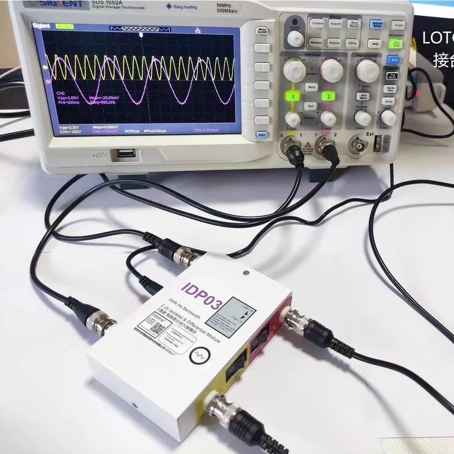 LOTO IDP01 IDP02 IDP03 오실로스코프 절연 감쇠 모듈, 2 채널 절연 보호, 2 감쇠율 10:1 및 25:1