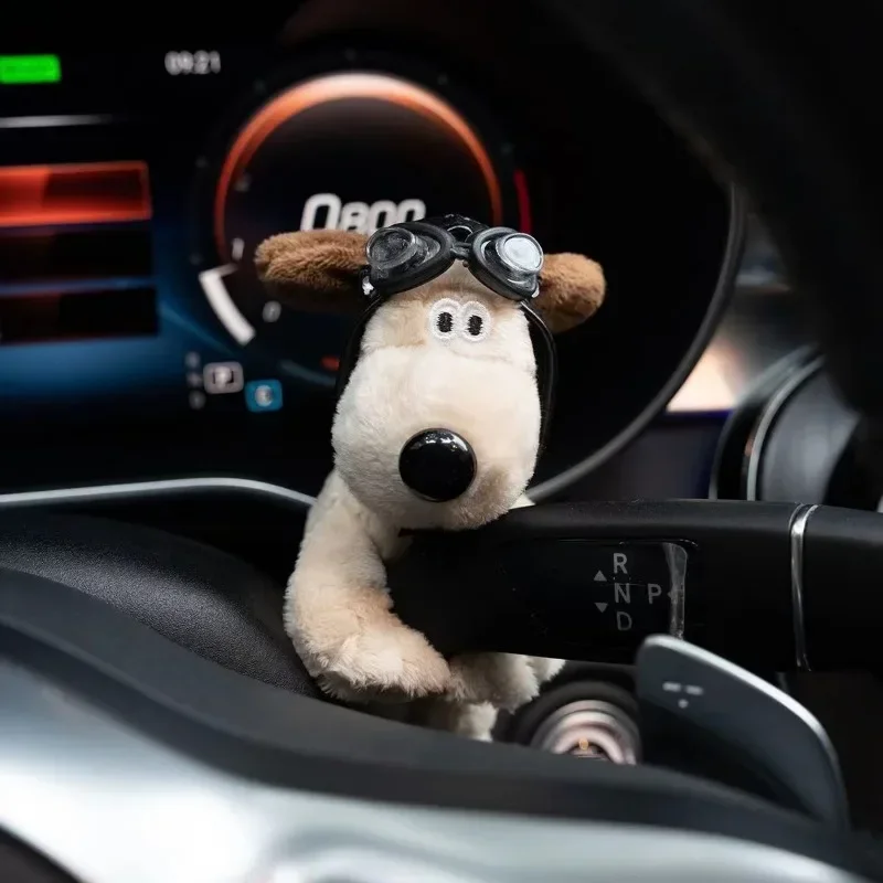 Cute Plush Puppy Clutch Cover & Wiper Decor - Fits Car Turn Signal Switch Adorable Dog Auto Accessory for Interior Decoration