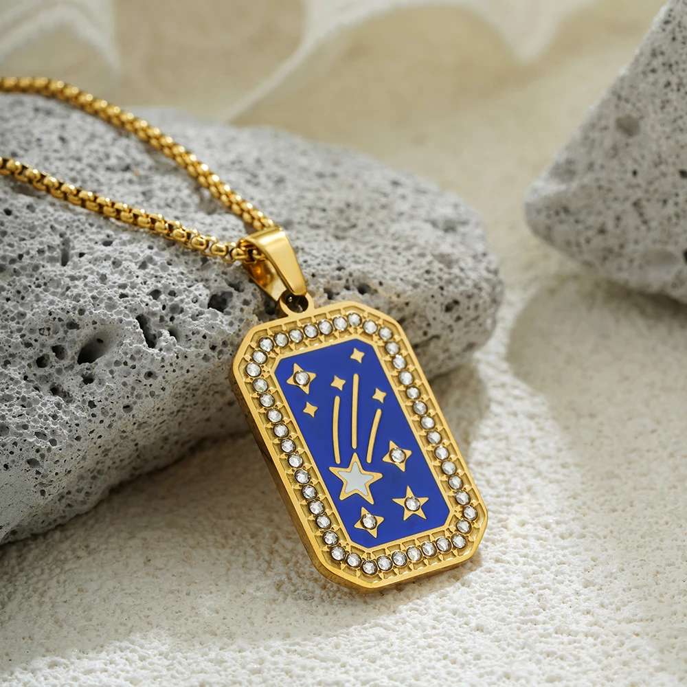 Tarot Card Neckalce Stainless Steel for Women Men Evil Eye Star Moon Sun Lovers One Piece Choker Original Design Jewelry Gifts