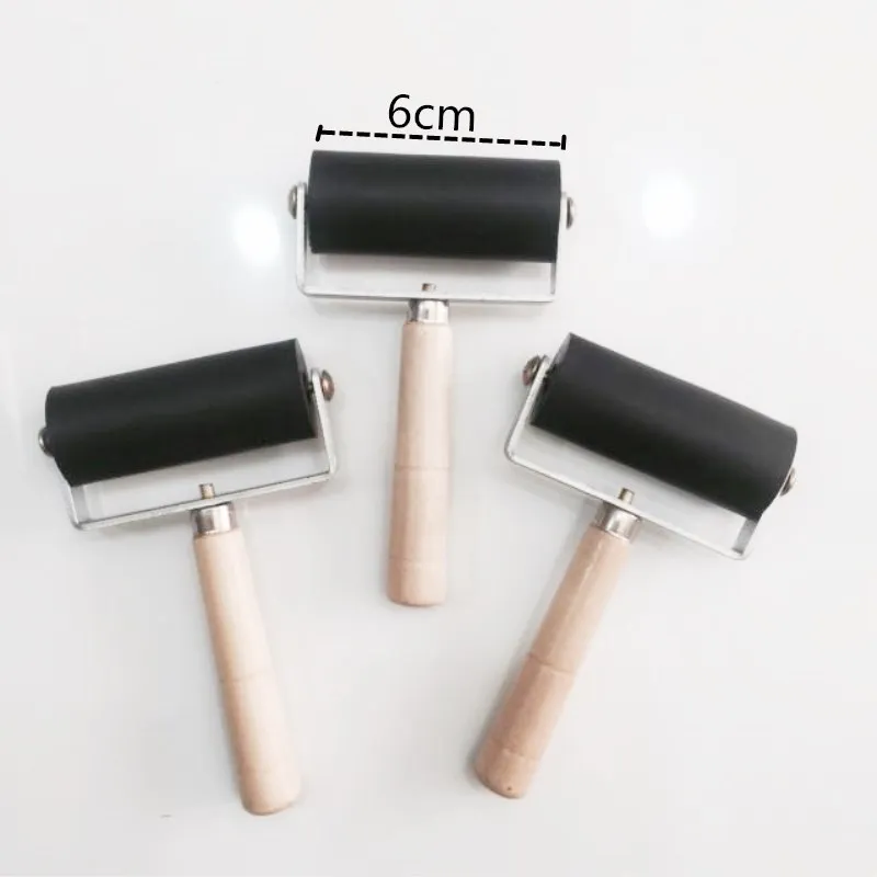 전문 고무 롤러 브레이어 잉크 페인팅 인쇄 롤러, 아트 스탬핑 도구, 페인트 롤러, 6cm