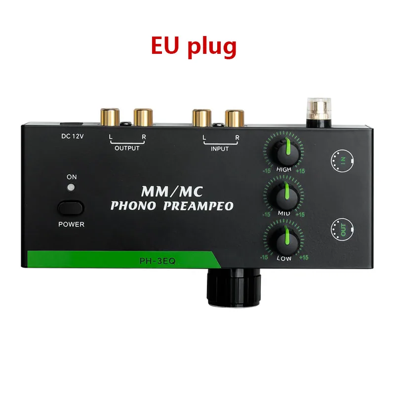 Çok Yönlü Pikap Amplifikatörü Vinil Plak Çalar Amplifikatörü MC/MM Pikaplar için Seviye Kontrollü Düşük Gürültülü Ön Amplifikatör