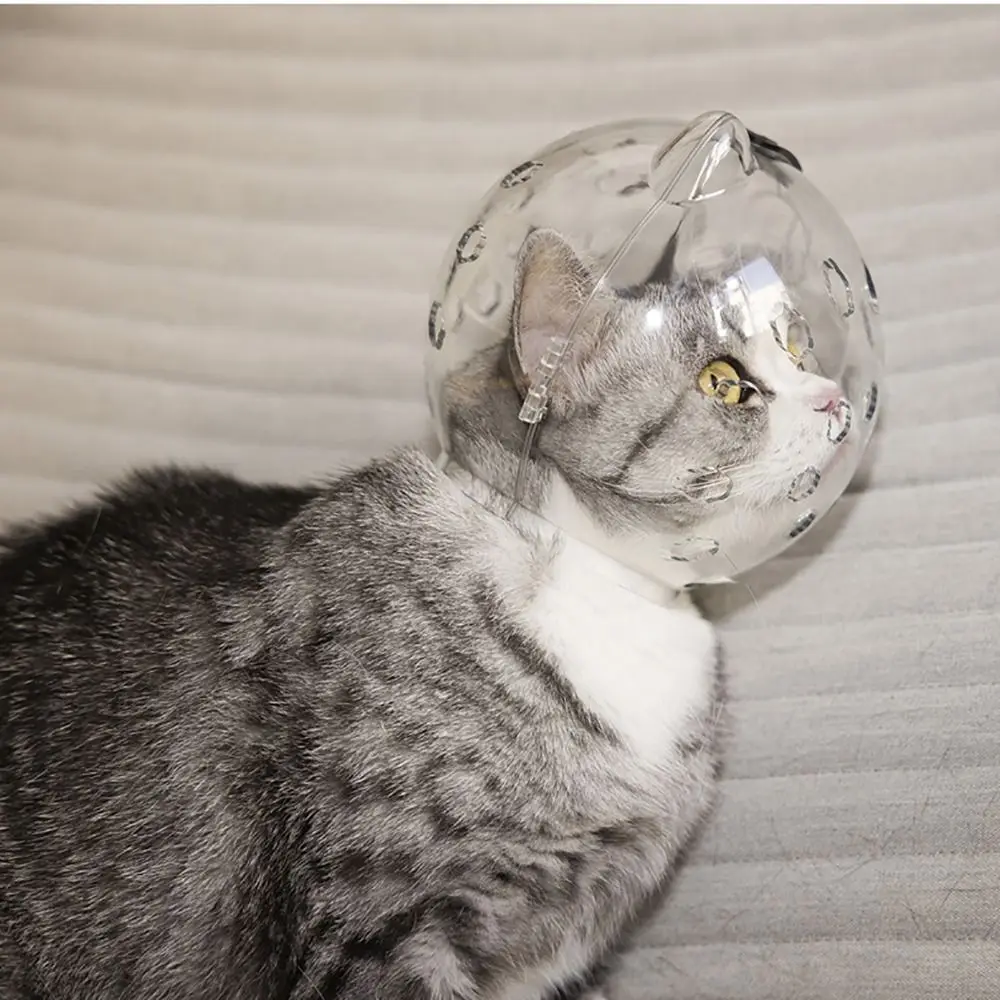 Sturdy Pet Grooming Bath Supplies Cat Head Cover Anti-bite Kitten Protective Helmet Space Hood