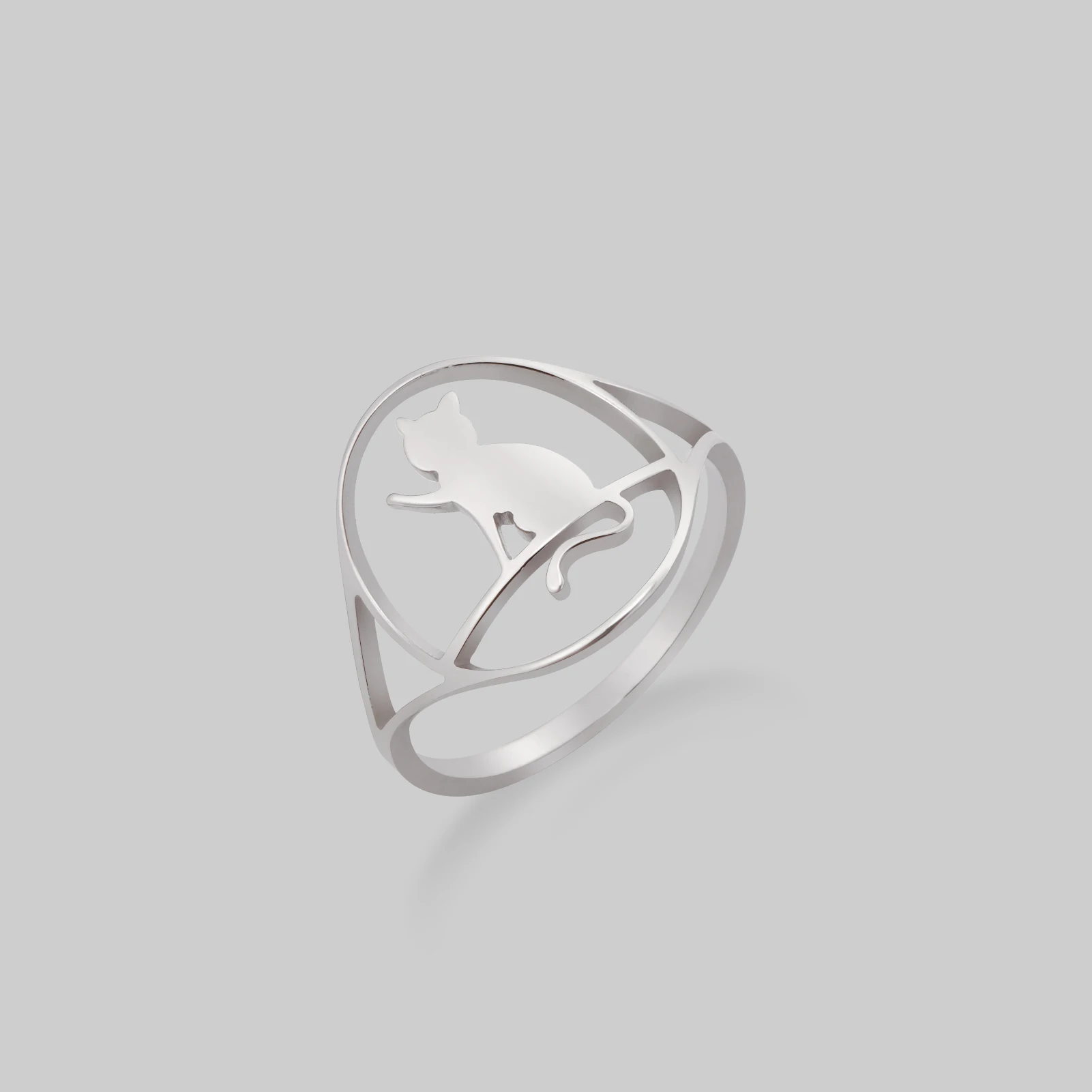 Kkjoy Mode minimalist ische Goldfarbe Katze Fingerringe für Frauen niedlichen Haustier Ring Schmuck Zubehör Geschenk für Mädchen Großhandel neu in – Detail 6