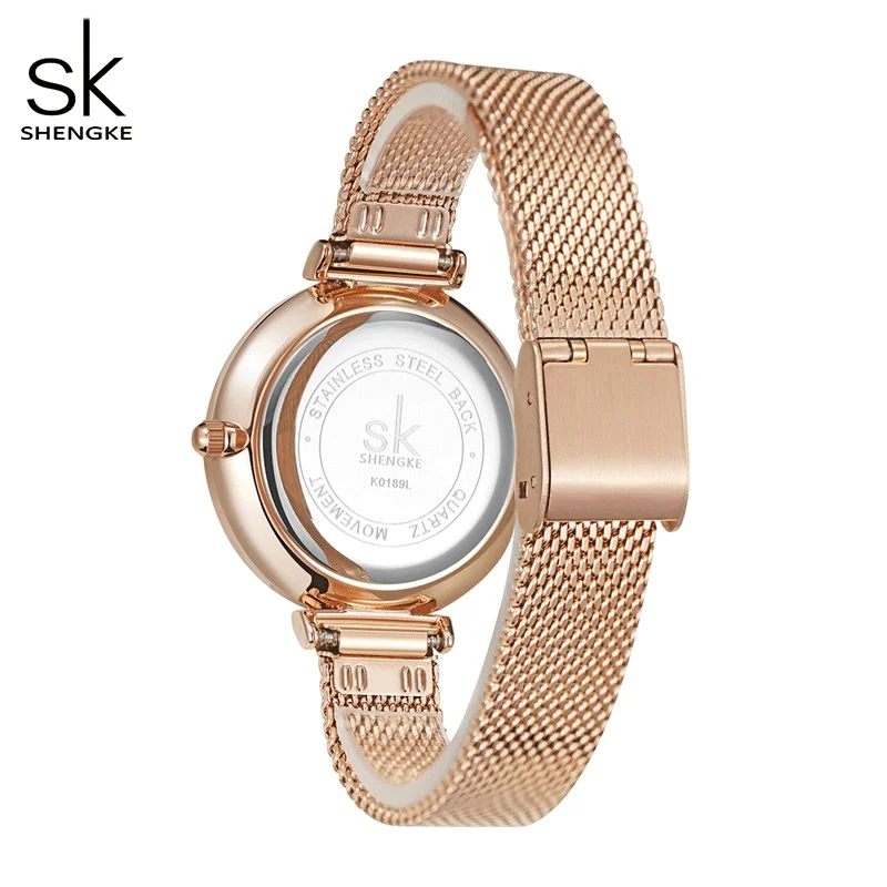 Sheengke Top Luxury Quartz Wristwatch for Women Rose Golden Stainless Steel Strap Fashion Casual Ladies Watches Reloj de mujer