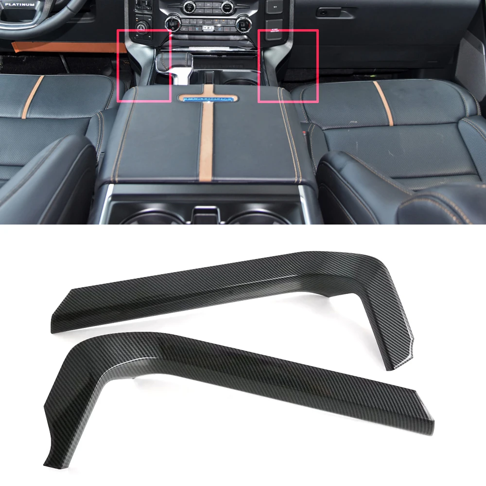 

For Ford F150 F-150 2021 2022 2023 Carbon Fiber Car Center Console Side Gear Shift Panel Strip Cover Trim Interior Accessories