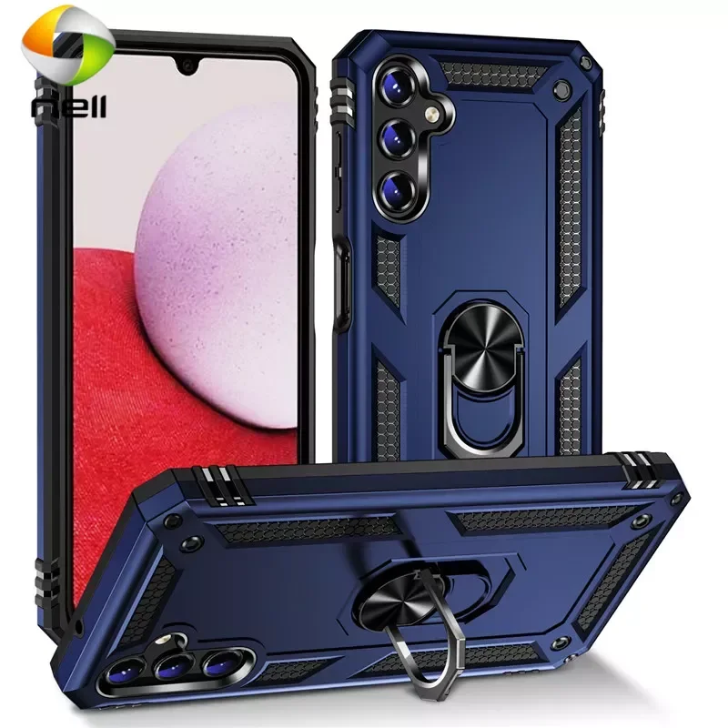 

Чехол для Samsung Galaxy A14 A24 A34 A54, армированный металлический ударопрочный чехол с магнитным кольцом для Galaxy A04 A04S A04E, чехол-бампер