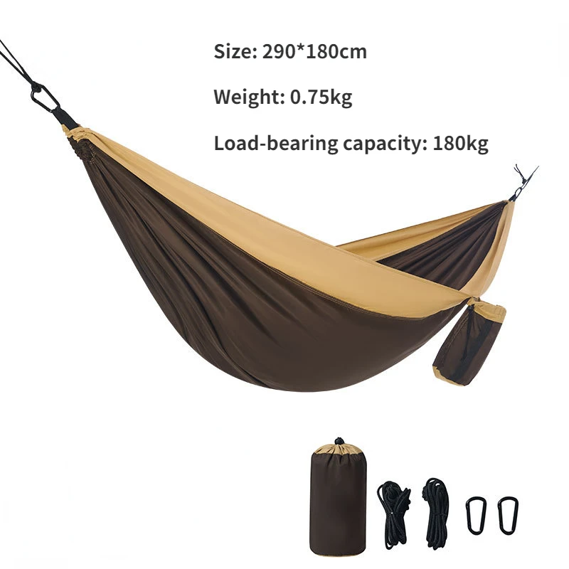 YOUSKY Outdoor Camping Hammock Swing Anti Rollover Ultra Light Hanging Basket Thickened Outdoor Beach Double Hanging Hammock