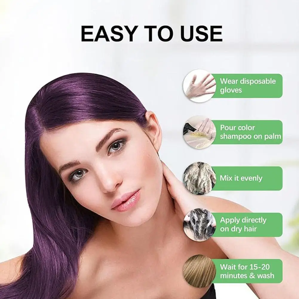 Shampoo Colorante per Capelli 3in1 a Base di Erbe, Tintura e Nutrimento, Multicolore Naturale e Duraturo - immagine 6