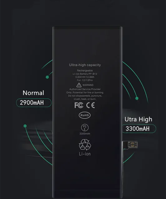 携帯電話用の交換用バッテリー,iPhone 11,12,13,14,15 plus,pro