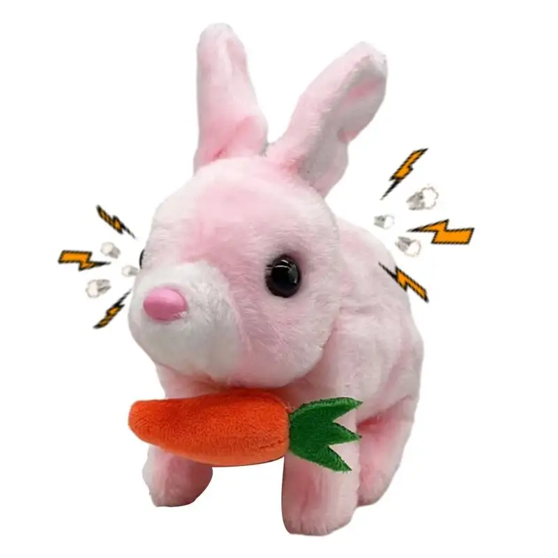 Dancing Bunny 6.7in Movable Electronic Interactive Rabbit Dancing Toy With Sound Fun Wiggle Ears Rabbit Doll Battery Operated