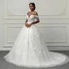 Customized Boat Neck Wedding Dresses for Women flower pattern tassel vestidos de novia robe de mariée Wedding Ceremony Dress 2