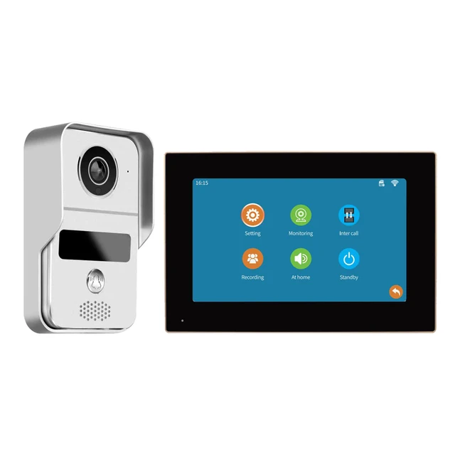 Tuya App Smart WiFi Video Intercom System 7'' 1080P Display Wireless Doorbell & RFID Access Control for Villa/Apartment Security 6