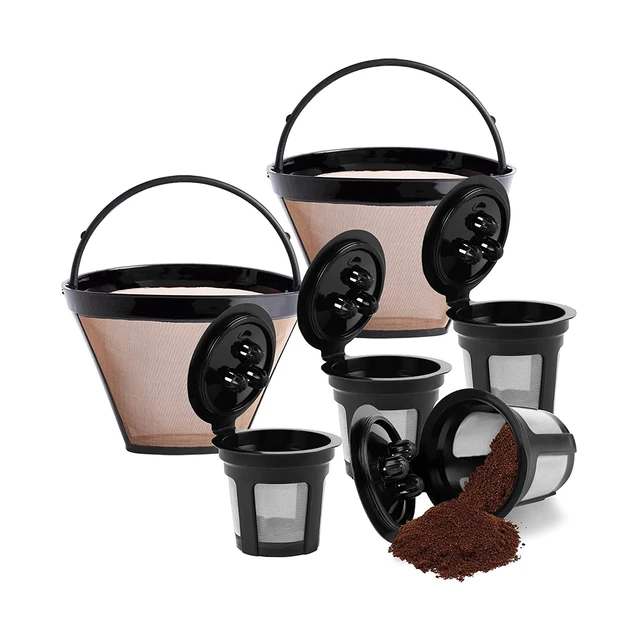 2 Pack Reusable Cone Coffee Filter & 4 Pack Reusable Coffee Pods for Ninja  Dual Brew Coffee Maker, Coffee Filter - AliExpress