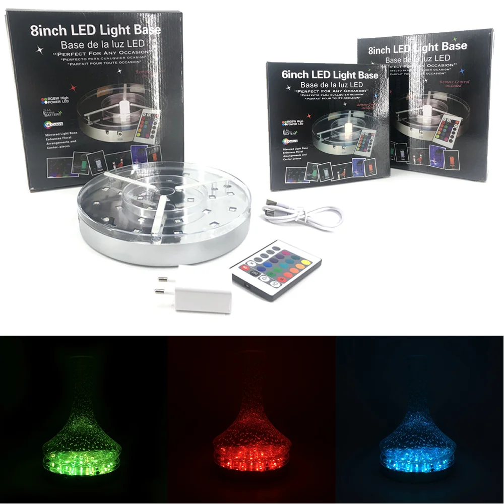 

Hookah 8inch Led Light Base With Remote Control Elektronik Narguile Chicha Mat Cachimba Shisha Led Weed Smoking Accessories Gift