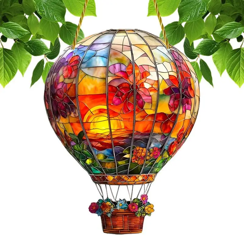 2025 Hot Air Balloon Sun Catcher Wall Hangable Colored Decor Indoor Window Decor Hangable Art For Indoor Outdoor garden