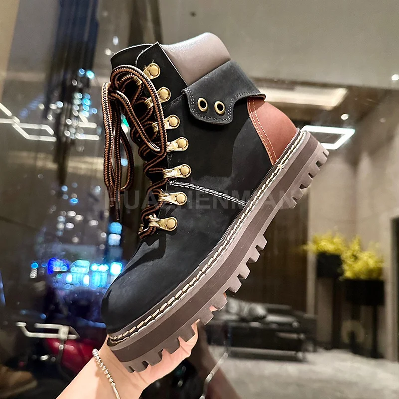 

Spring Autumn New Women Short Boots Solid Colors Upper Round Head Anti Slip Sole Short Boots Personality Versatile Ladies Shoes