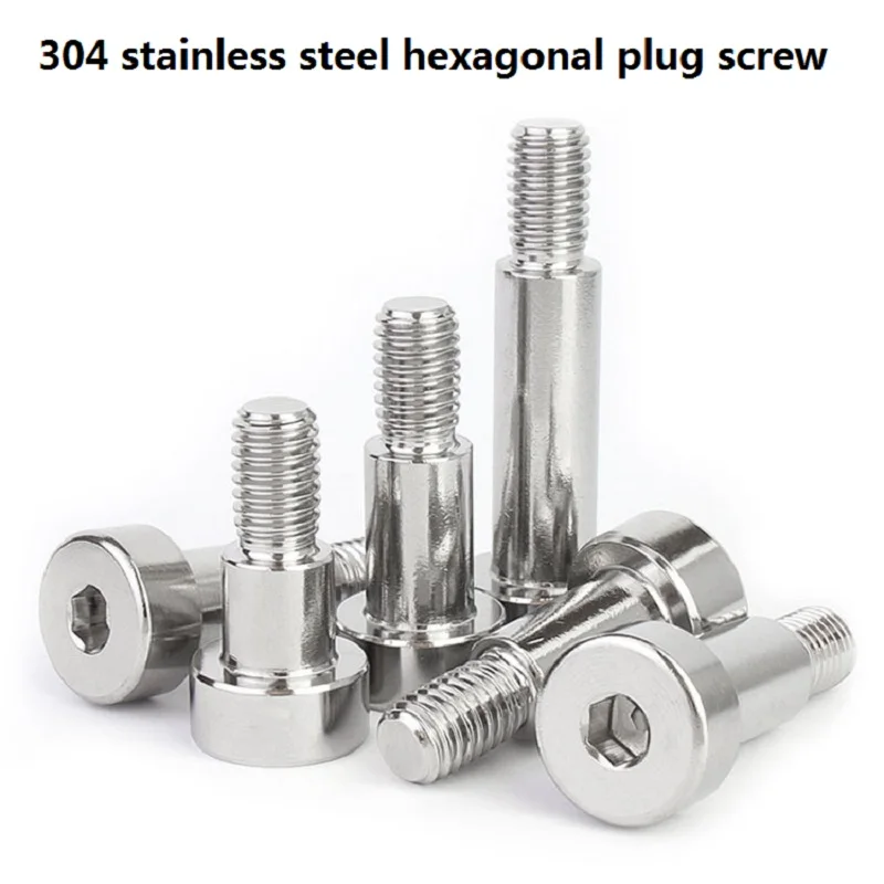 

5Pcs/set 304 stainless steel hexagonal M4 plug screw shoulder raised shoulder half threaded step equal height limit bolt