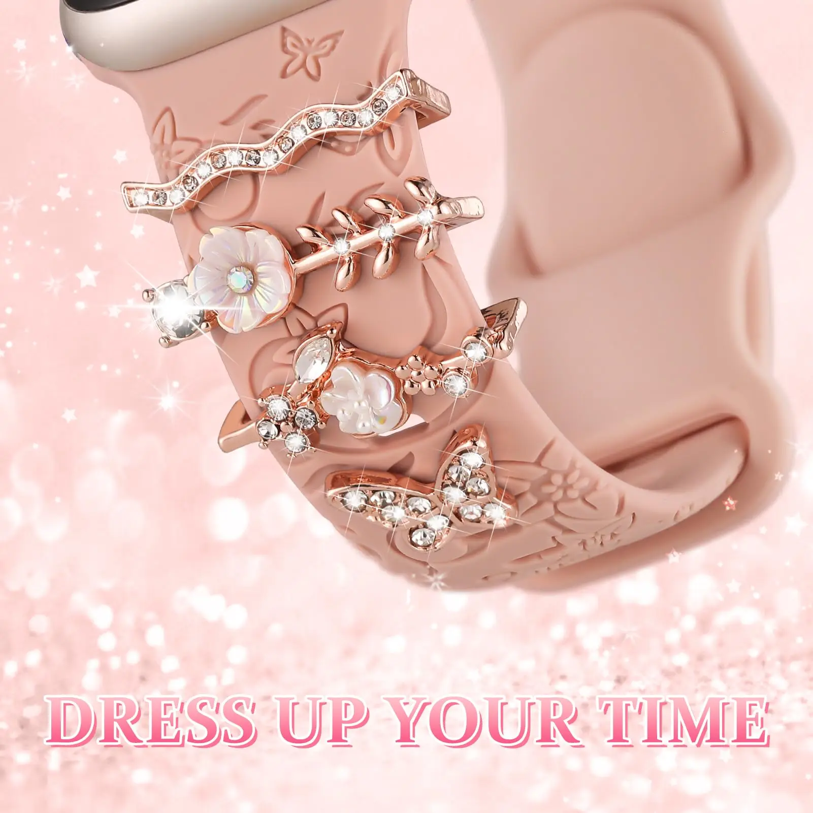 Elegant Metal Diamond Bling Ring Charms
