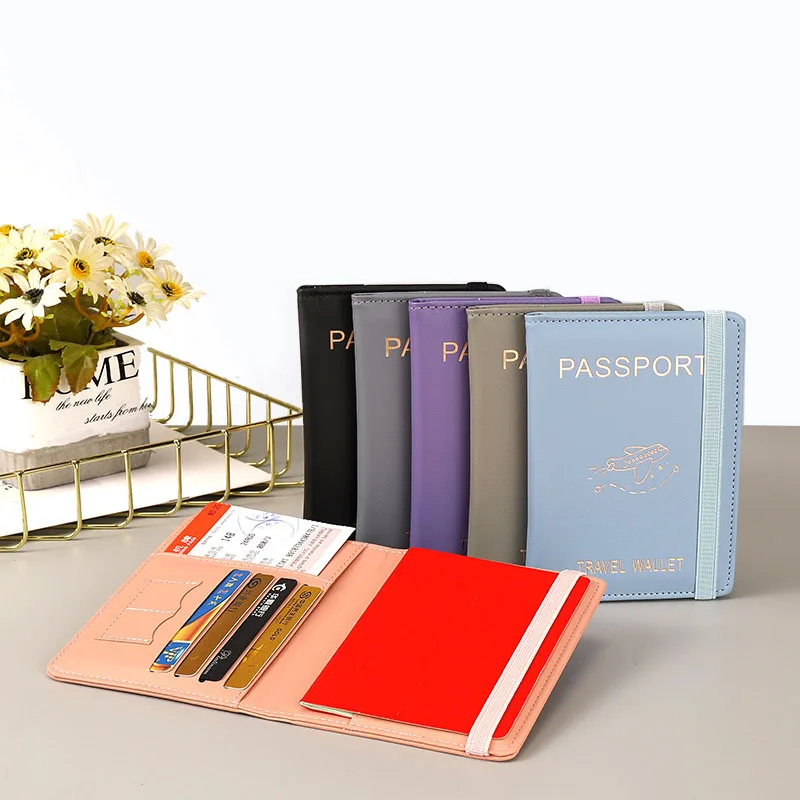 

Passport Covers Women Men Letter Print Passport Holder Flight Ticket Clips ID Bank Credit Card Holder Passport Travel Organizer