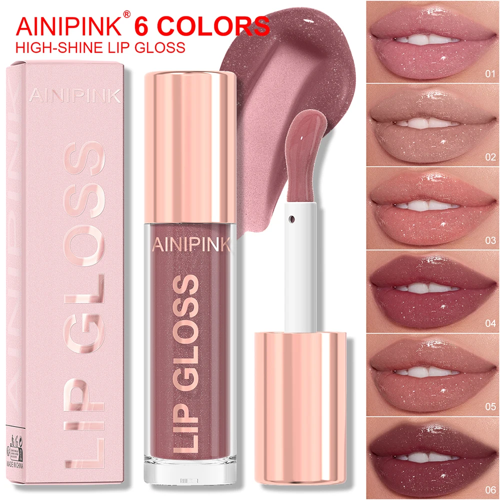 Rouge à lèvres brillant à paillettes, teinte à lèvres hydratante et longue tenue, non collante, waterproof, nude, repulpant, haute pigmentation_voghion.com