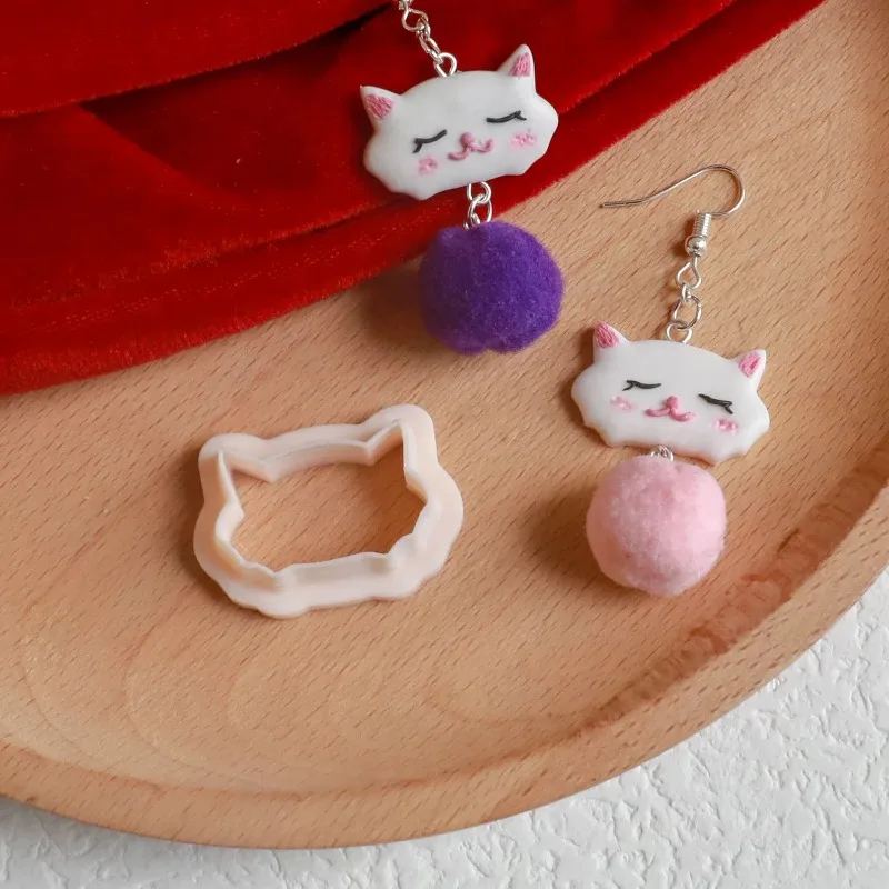 Polymer Clay Cutters Cartoon Cat Shaped Cute Kitten Eaglet Earring Dangle Clay Cutting Die DIY Jewelry Pendant Making Tools