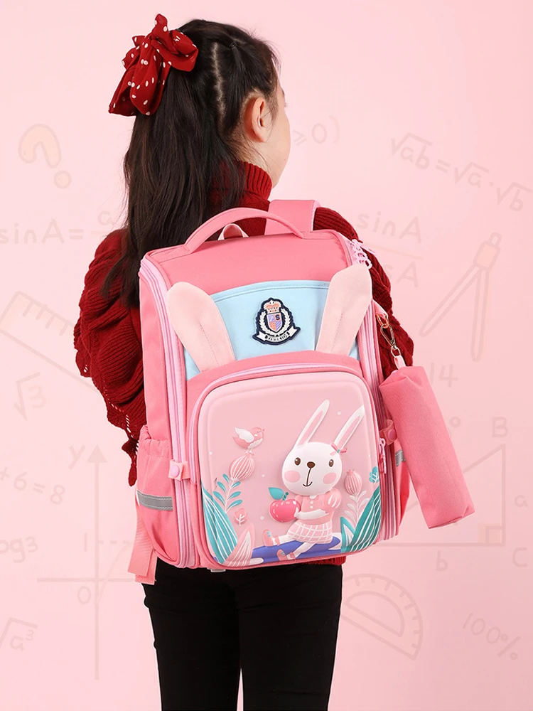 3D Cartoon Astronaut Kawaii Bunny Sequin Kids Girls and Boys Backpack Elementary Students Book Bag Primary School Bag for Teens