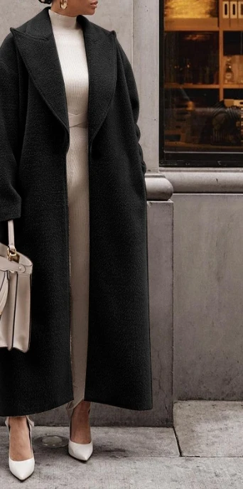 Top Selling On Similar Deals Slim Fit Coat One Button Long Sleeved Lapel Collar Women's Plush Thick Warm Coat Casual Commuting