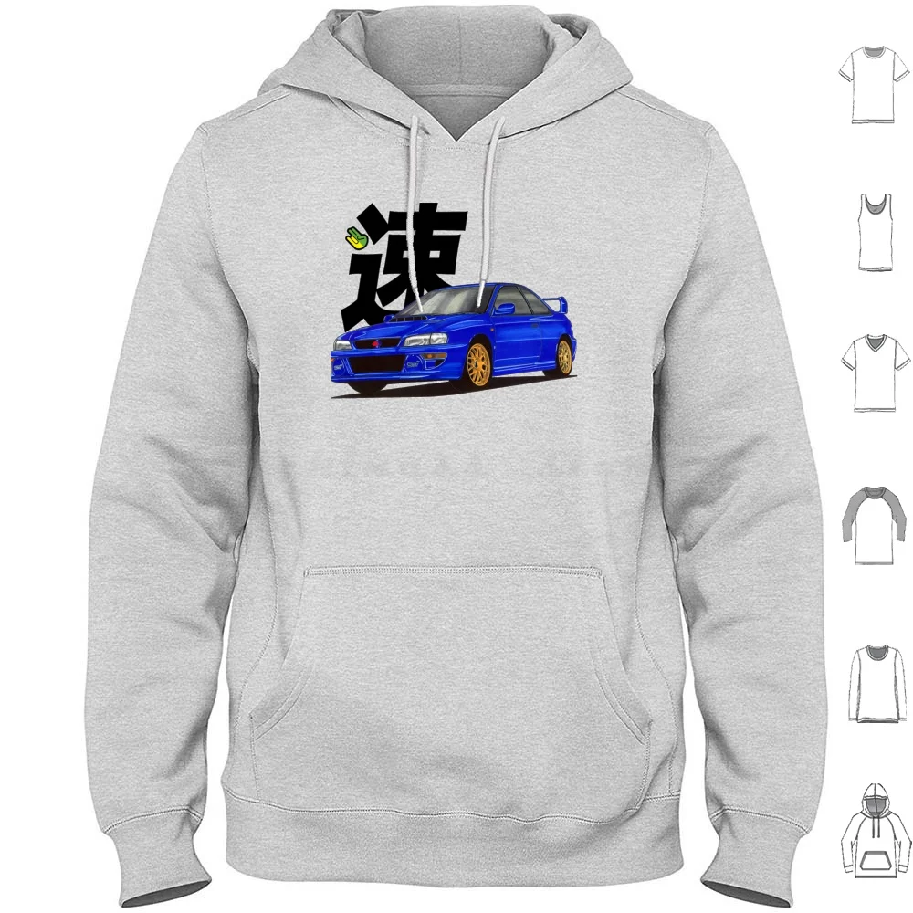 Jdm Legendary Japanese Car Felpa Con Cappuccio In Cotone Manica Lunga Wrc Wrx Sti Brz 22B Sti Forester Wrx Justy Legacy Libero Levorg Liberty