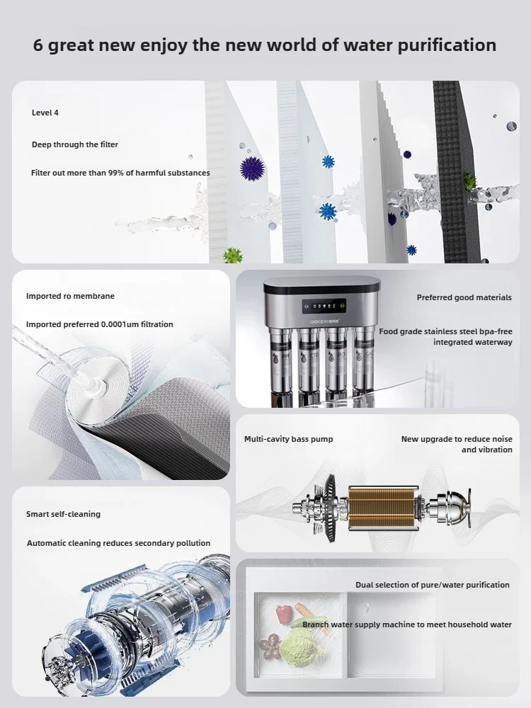 Water purifier Household direct drinking tap pure water filter RO reverse osmosis double outlet water purifier