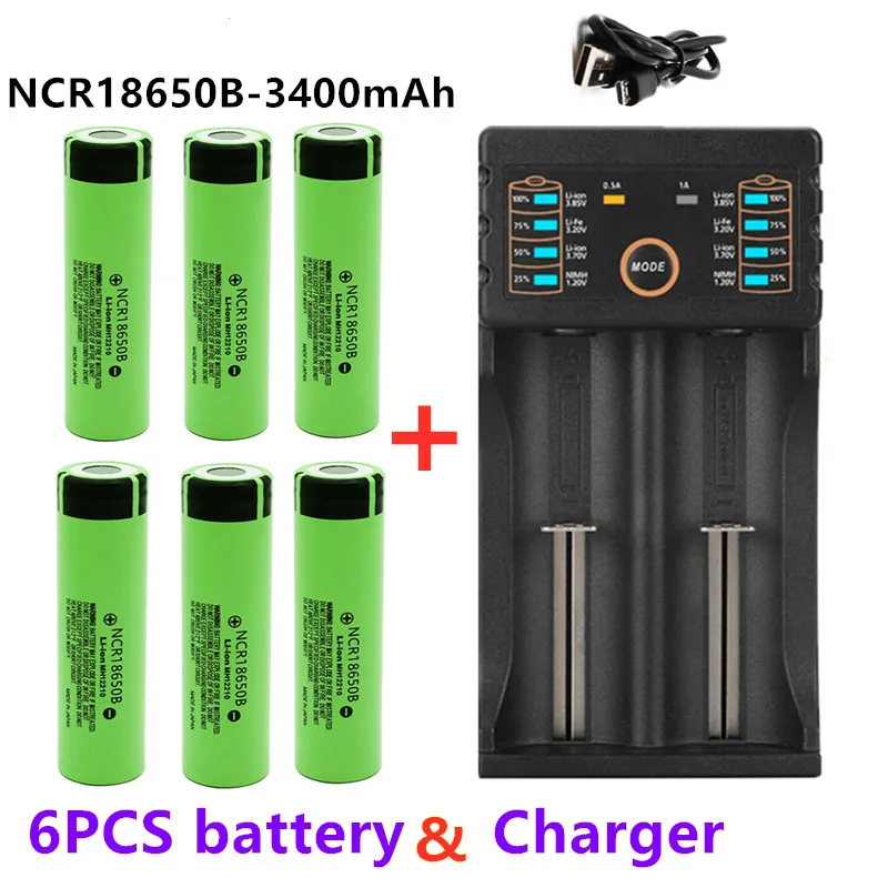 100% Новый оригинальный 18650 аккумулятор NCR18650B 3 7 в 3400 мАч литиевая аккумуляторная