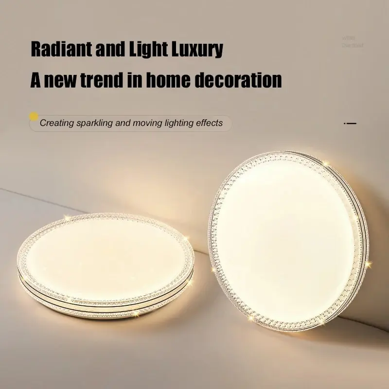  Simple And Luxurious LED Remote Control Dimming Ceiling Lamp Noble Round Living Room Dining Room Bedroom Luxury Indoor Lamp 