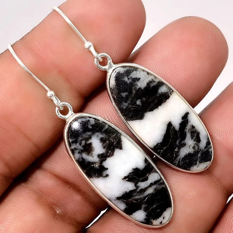 

New Vintage Black White Glaze Stone Dangle Earrings for Women Endless Earrings Boho Ethnic Party Jewelry