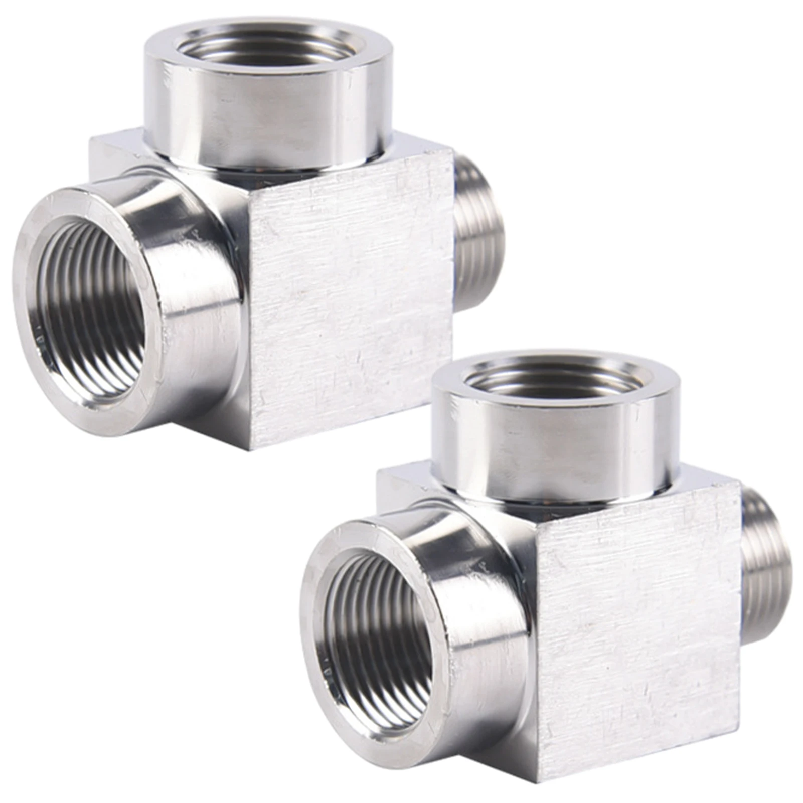 

2pcs Stainless Steel Smooth Tee Pipe Fittings Thickened Design Gardening Strong Connection Reliable Watering Chen Polishing Safe