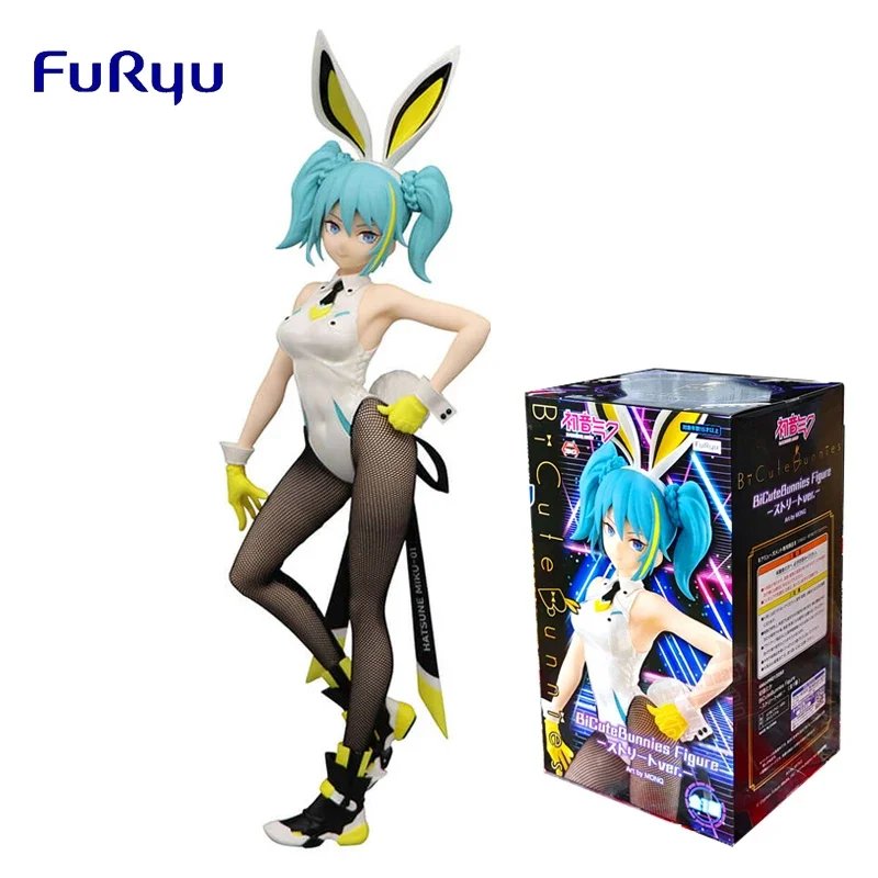 

В наличии Оригинальная фигурка FuRyu Hatsune Miku VOCALOID Miku Bunny Girl Street 30 см аниме фигурка модель игрушки для мальчиков подарок