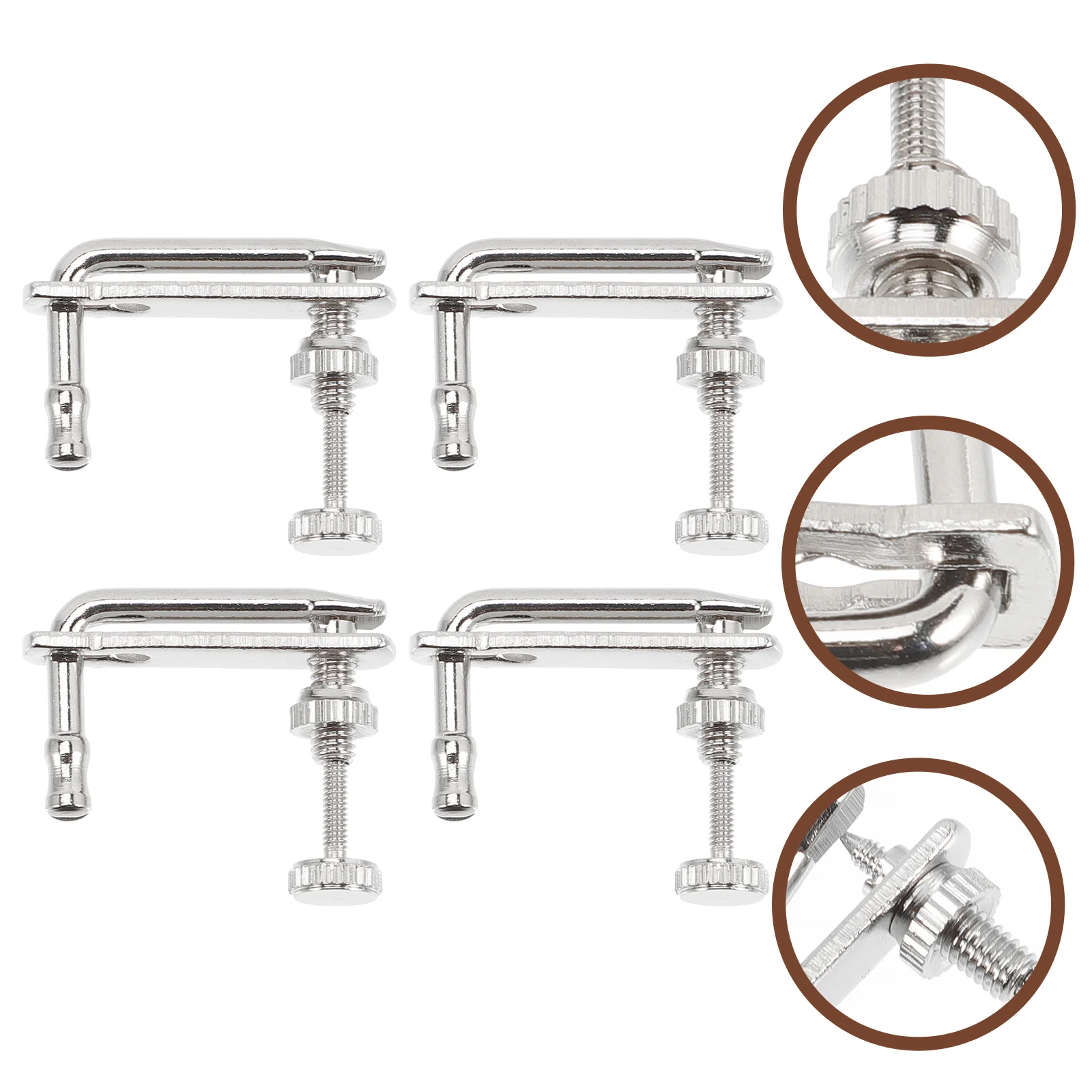 

4 Pcs Violin Supplies Instrument Parts Viola Shoulder Rest Fine Tuners Alloy for Accessories Metal Adjusters