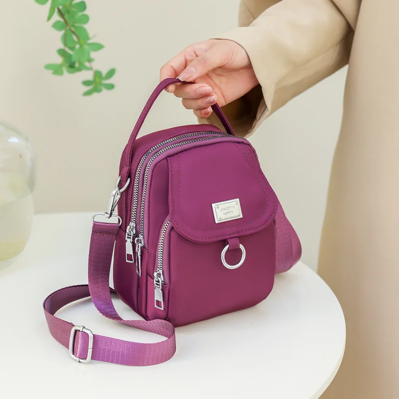 

Fashion 3 Layers Women Mini Bag High Quality Durable Fabric Girls Small Shoulder Bag Prettry Style Female Mini Handbag Phone Bag