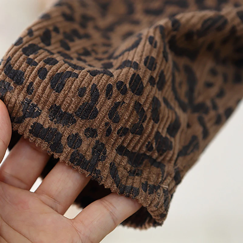 Corduroy Kids Jumpsuits Leopard Print Overall