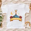 Eid Mubarak Moon Star Printed Kids Shirts Eid Ramadan Child T-shirt Tops Islamic Muslim Holiday Boys Girls Short Sleeve Outfit 6