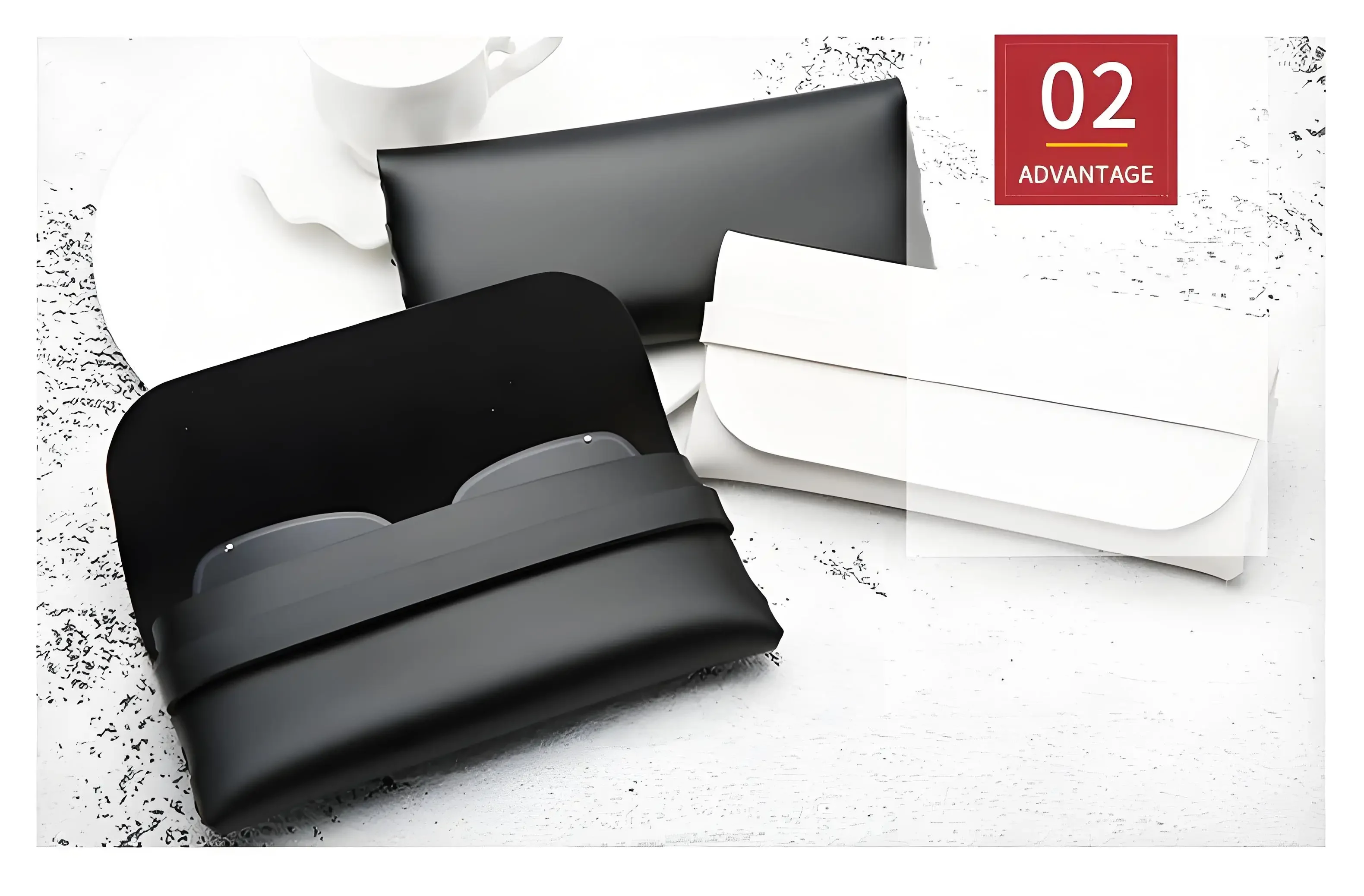 Schwarz-weiße, weiche und stilvolle Brillenetuis aus Leder – Brillenschutztaschen, Reiseaccessoires für Damen und Herren – Stilvoll – Detail 2