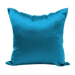 Luxurious Satin Silk Pillowcase - Soft, Smooth Cushion Cover - 40x40CM (Blue)