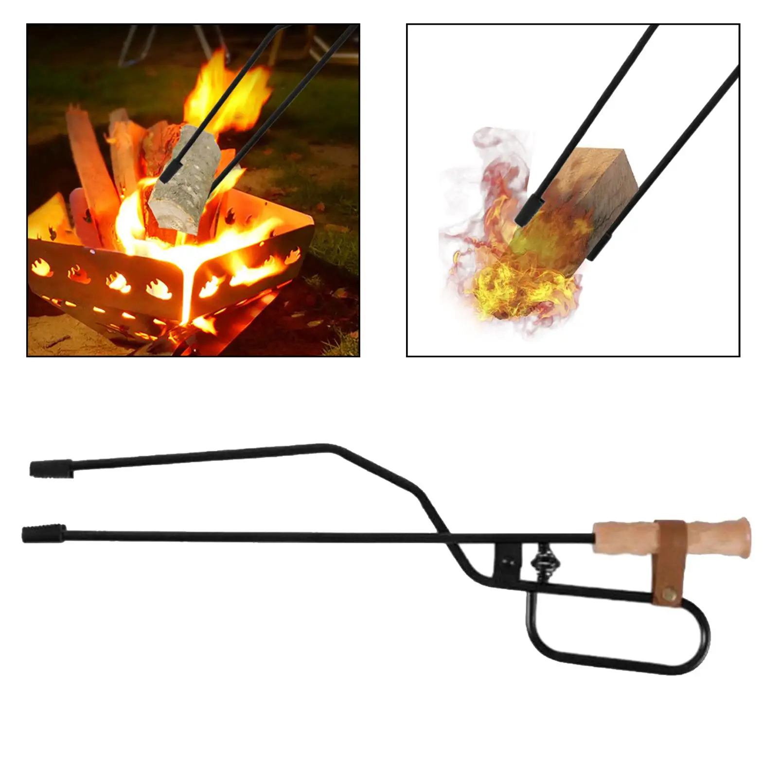 Fireplace Tongs Oven Outdoor Fire Place Stove Firepit Cooking BBQ Coal Tongs